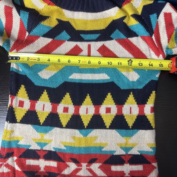 Jessica Simpson Womens Sweater Dress Aztec Tribal Boho Dopamine Maximalist - Picture 8 of 9